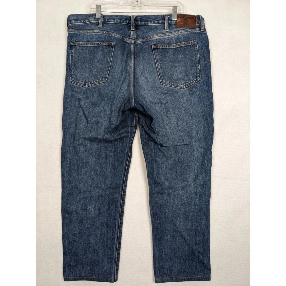 Lands End Square Rigger Mens Jeans Size 40 x 28.5 Traditional Fit Cotton Blue